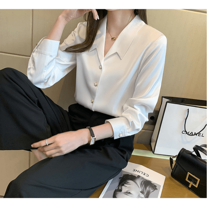 骨格ストレートシャツブラウストップス