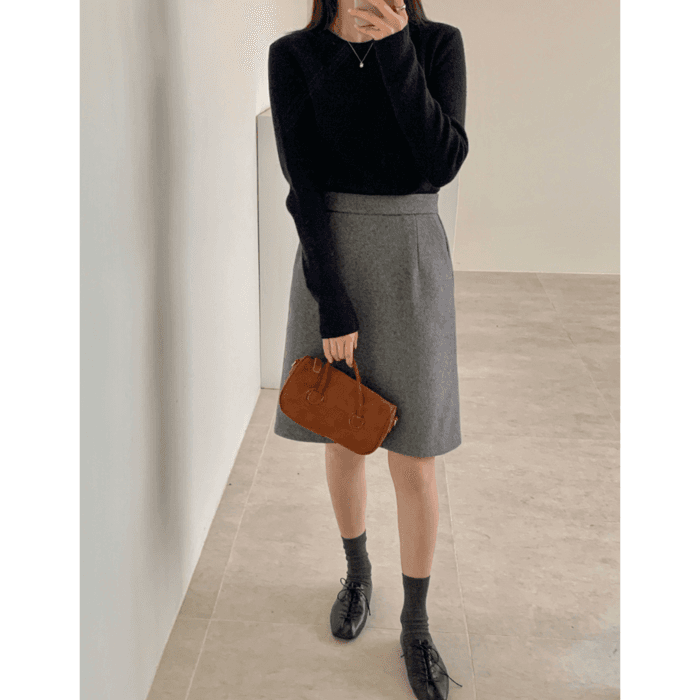 骨格ストレートAラインショートスカート