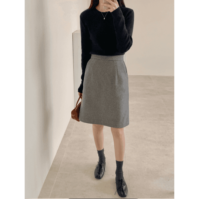 骨格ストレートAラインショートスカート