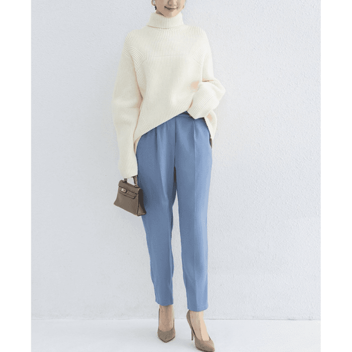 骨格ストレートシガレットパンツ