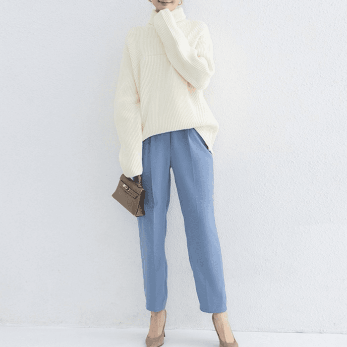 骨格ストレートシガレットパンツ
