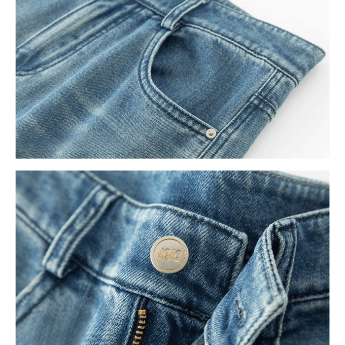 骨格ストレートシンプルブルーワイドデニム