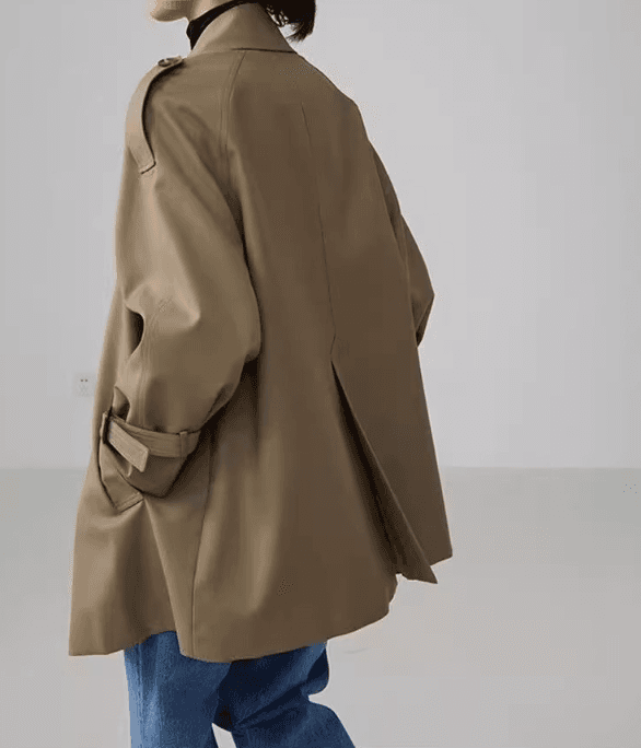 骨格ストレートトレンチコート