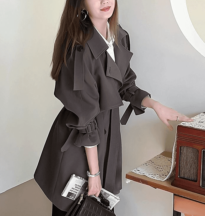 骨格ストレートトレンチコート