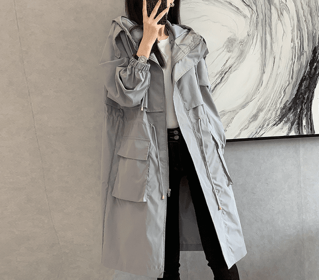 骨格ストレートミドル丈ウインドコート