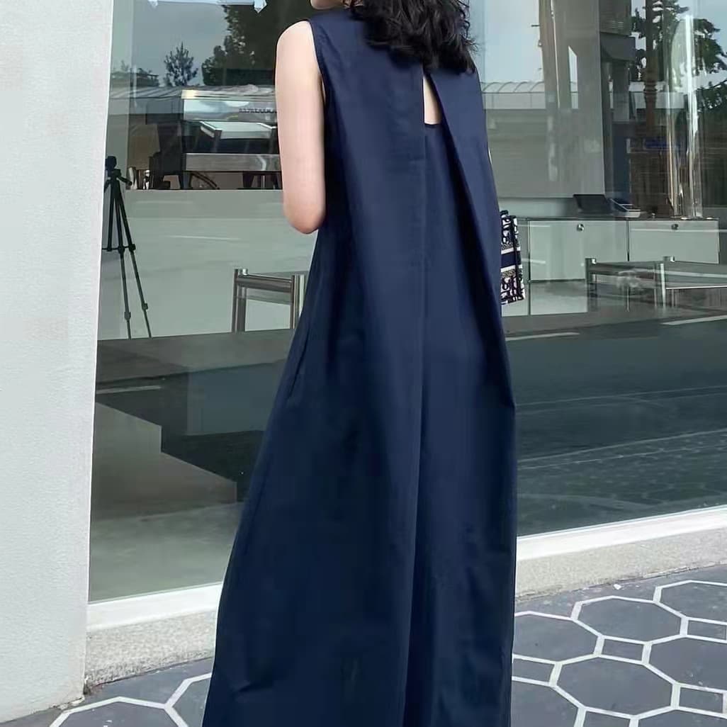 骨格ストレートバックコンシャルノースリーブワンピース
