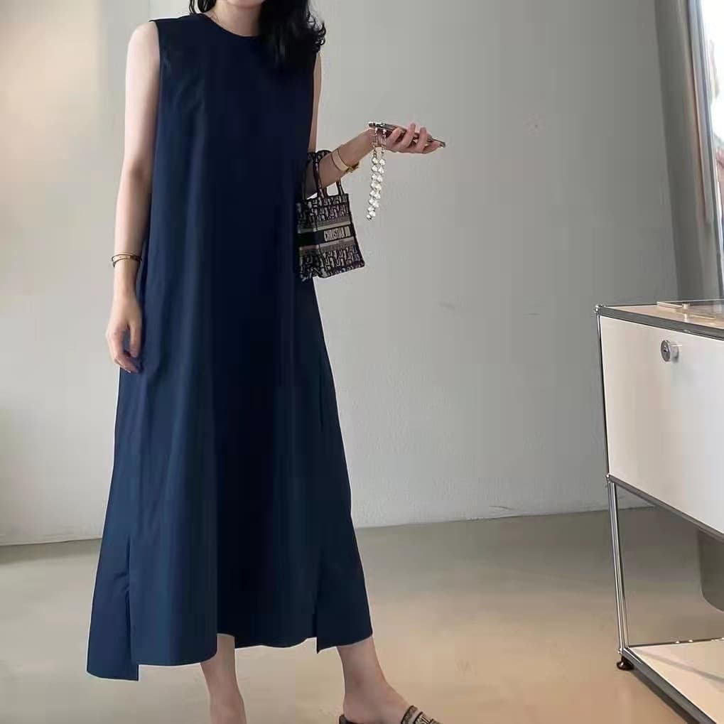 骨格ストレートバックコンシャルノースリーブワンピース