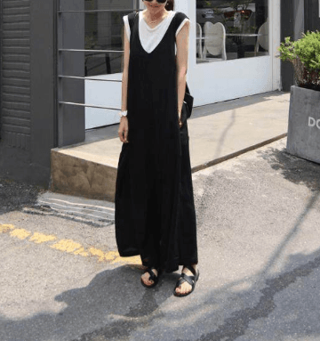 骨格ストレートサスペンダーロングパンツ