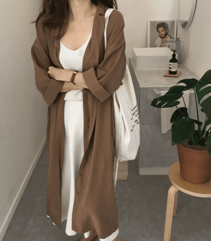 骨格ストレートシャツワンピース