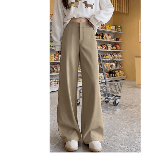 骨格ストレートワイドレッグパンツ