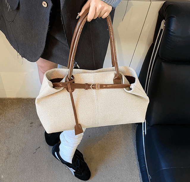 骨格ストレート横長キャンパストートバック