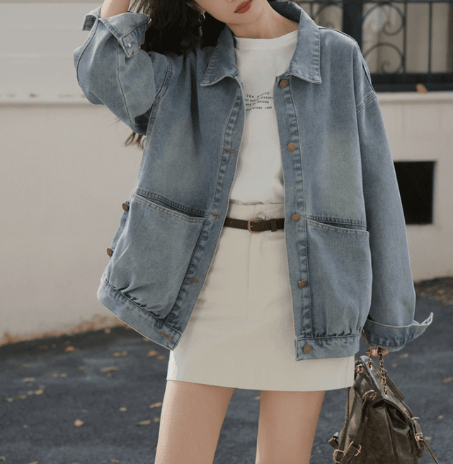 骨格ストレートビックポケットデニムジャケット