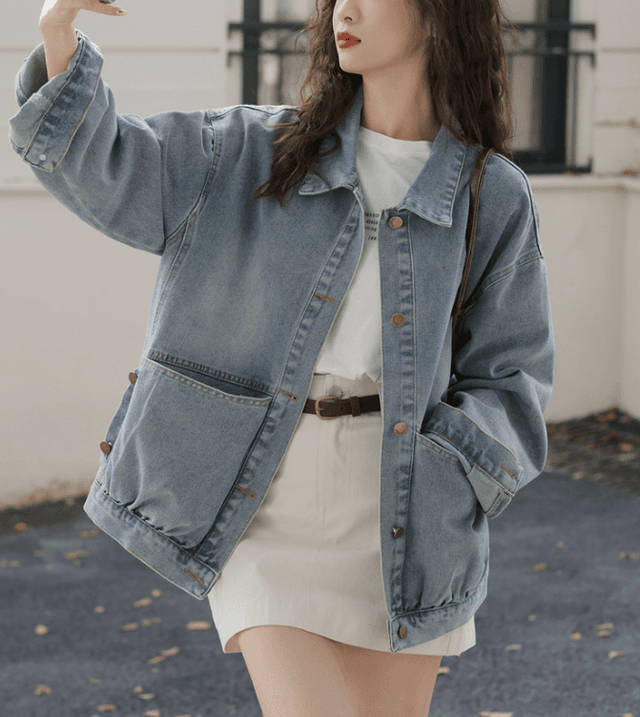 骨格ストレートビックポケットデニムジャケット