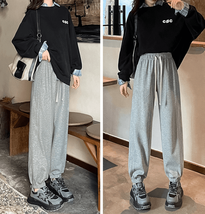 骨格ストレートカジュアルスウェットパンツ