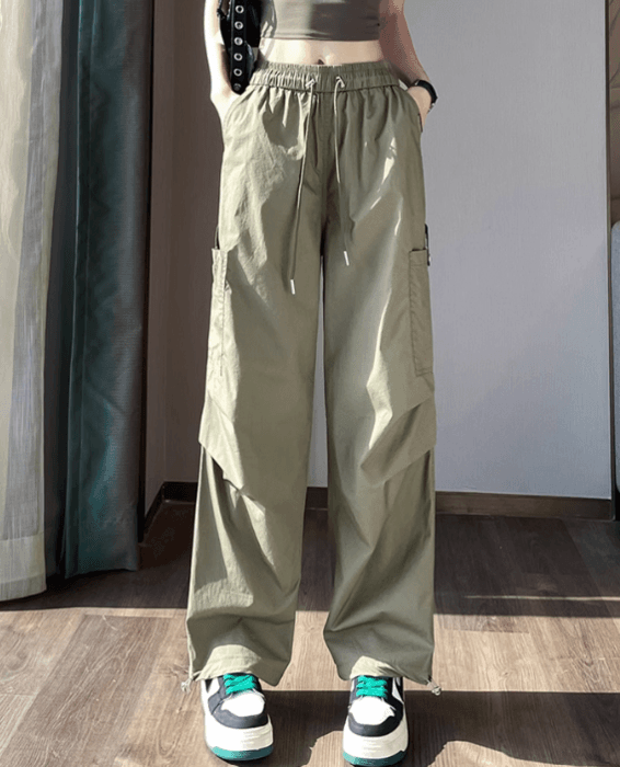 骨格ストレートカジュアルカーゴパンツ