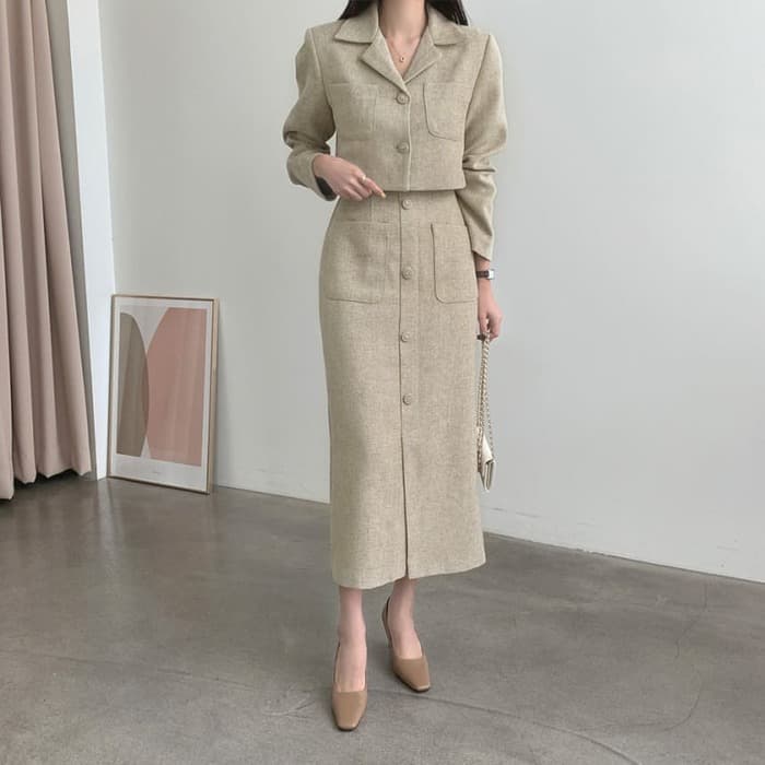 骨格ストレートフィットシルエットセットアップ