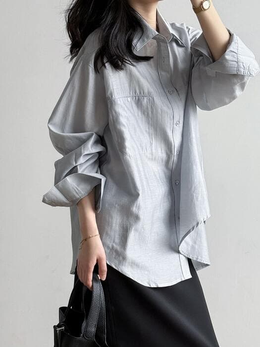 骨格ストレートシアーオーバーシャツ
