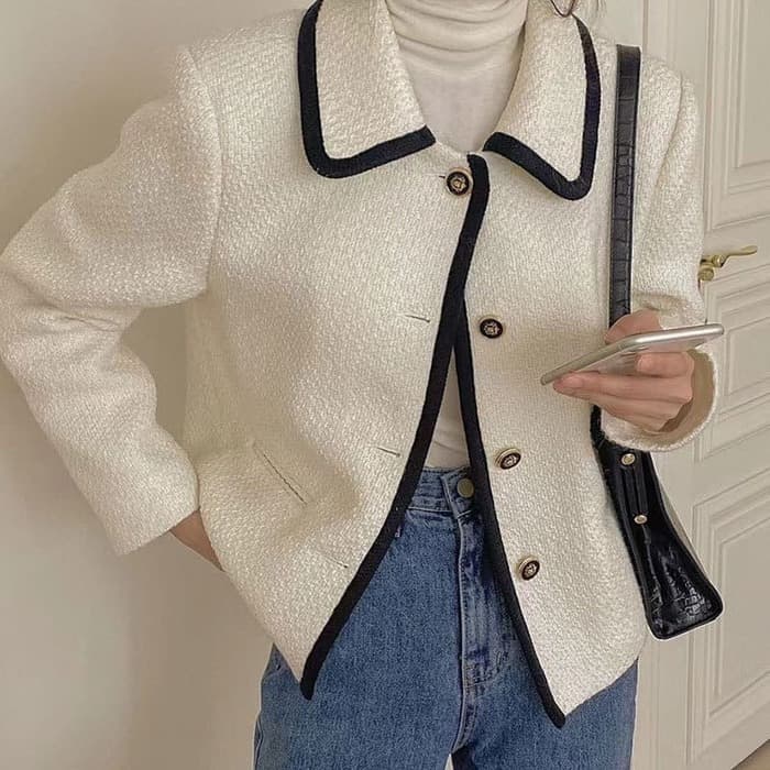 骨格ストレート配色シングルジャケット
