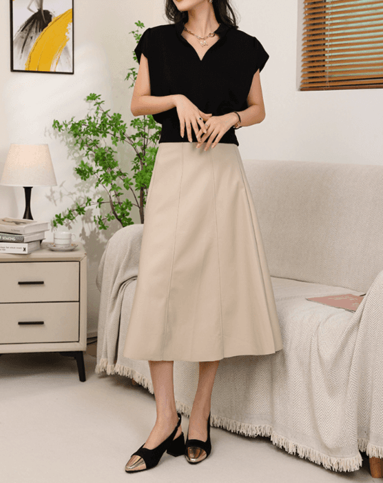 骨格ストレートシンプルフレアスカート