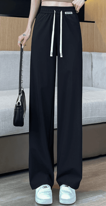 骨格ストレートワイドレッグサマーパンツ
