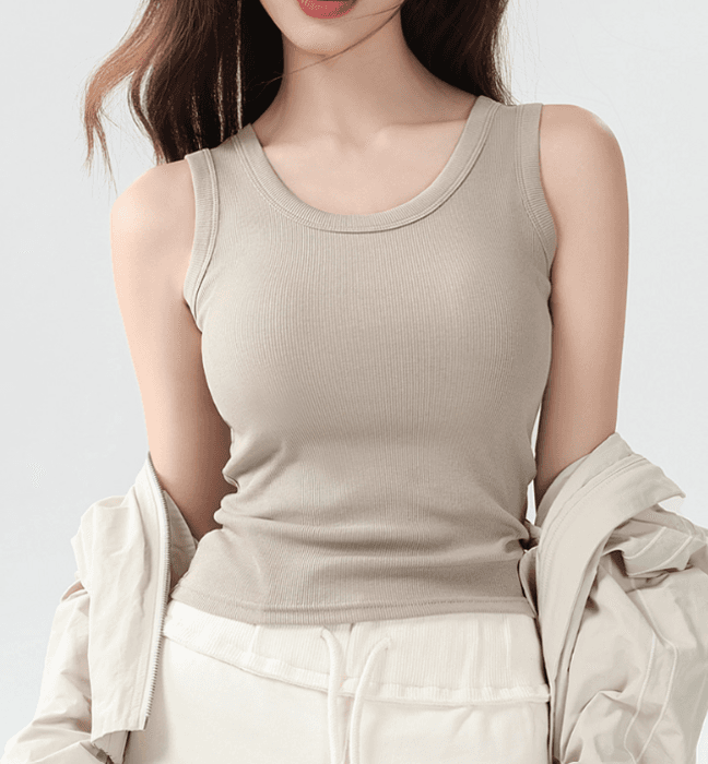 骨格ストレートカップ付きタンクトップインナー