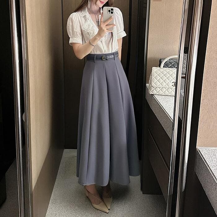 骨格ストレートAラインロングスカート