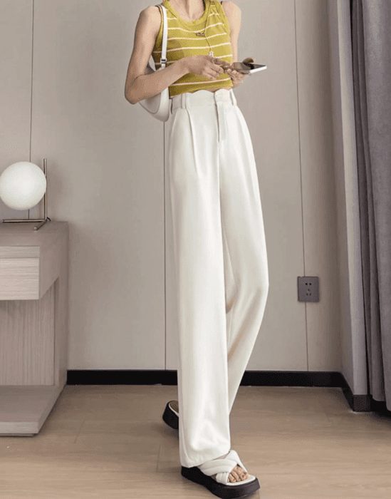 骨格ストレートワンタックドレープストレートパンツ
