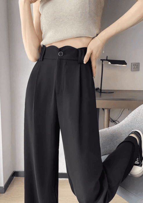 骨格ストレートワンタックドレープストレートパンツ