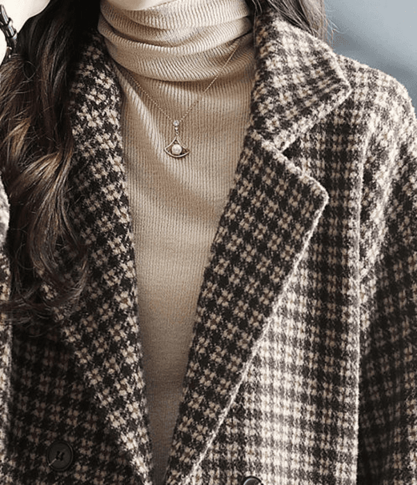 骨格ストレートダブルボタンチェックジャケット