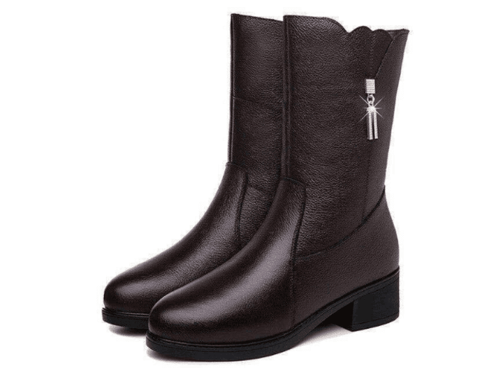 骨格ストレートラウンドトゥ サイドファスナー 太ヒール