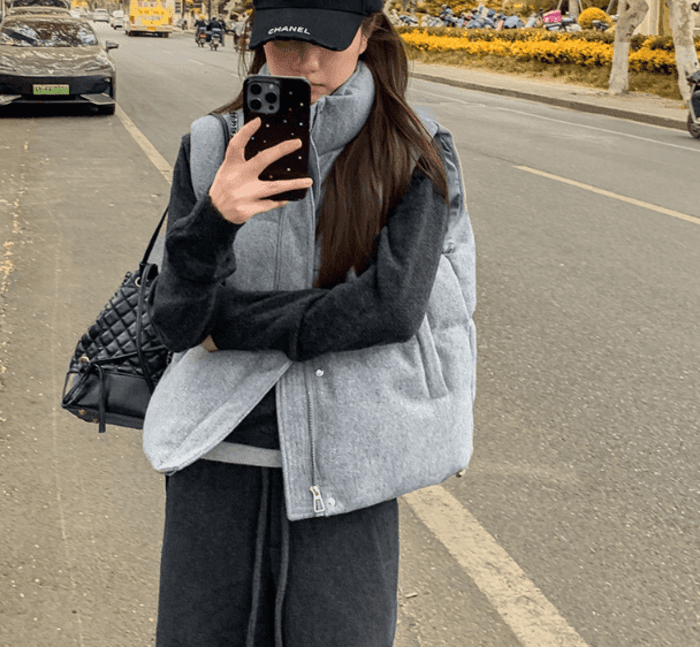 骨格ストレートダウンベスト