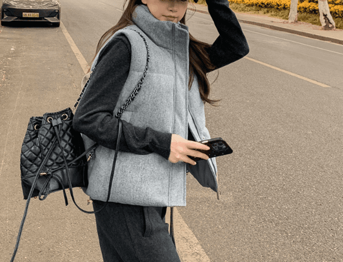 骨格ストレートダウンベスト