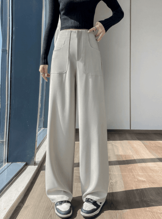 骨格ストレートワイドポケットストレートパンツ