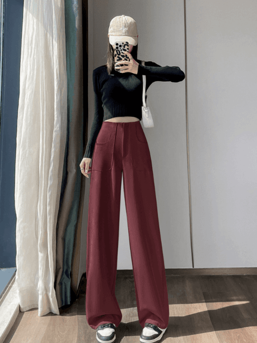 骨格ストレートワイドポケットストレートパンツ