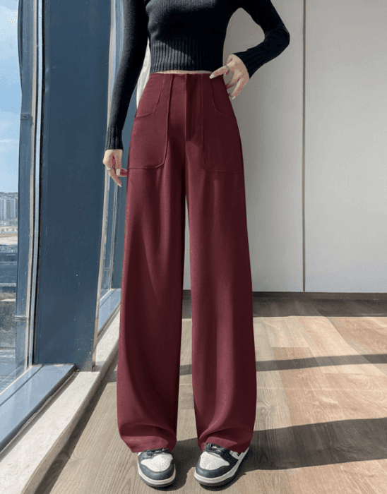 骨格ストレートワイドポケットストレートパンツ