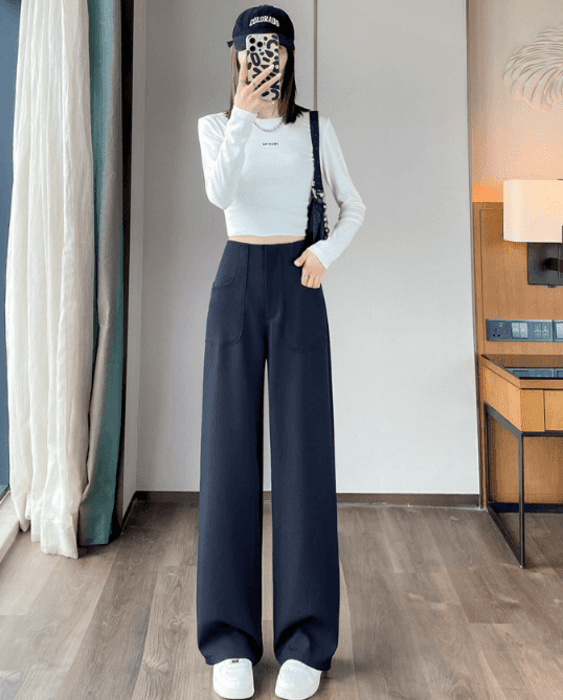 骨格ストレートワイドポケットストレートパンツ