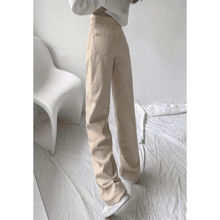 骨格ストレートストレートデニムパンツ