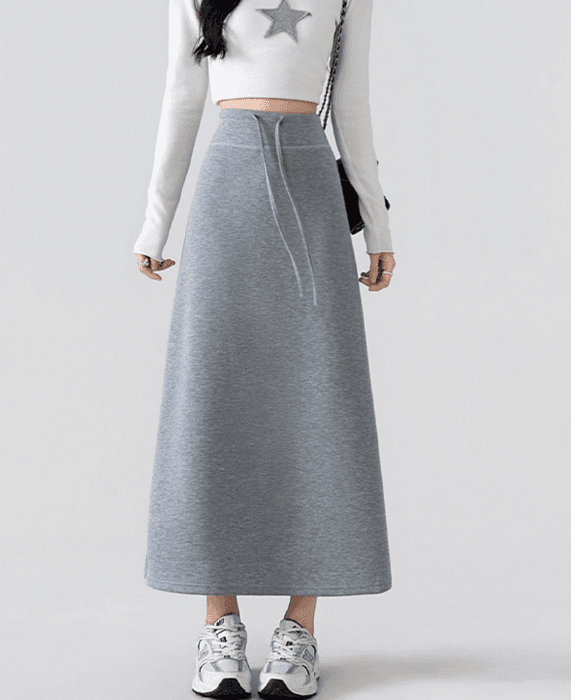 骨格ストレートスウェットAラインロングスカート