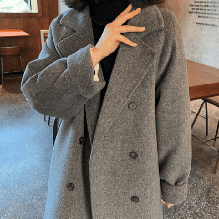 骨格ストレート中綿チェスターロングコート