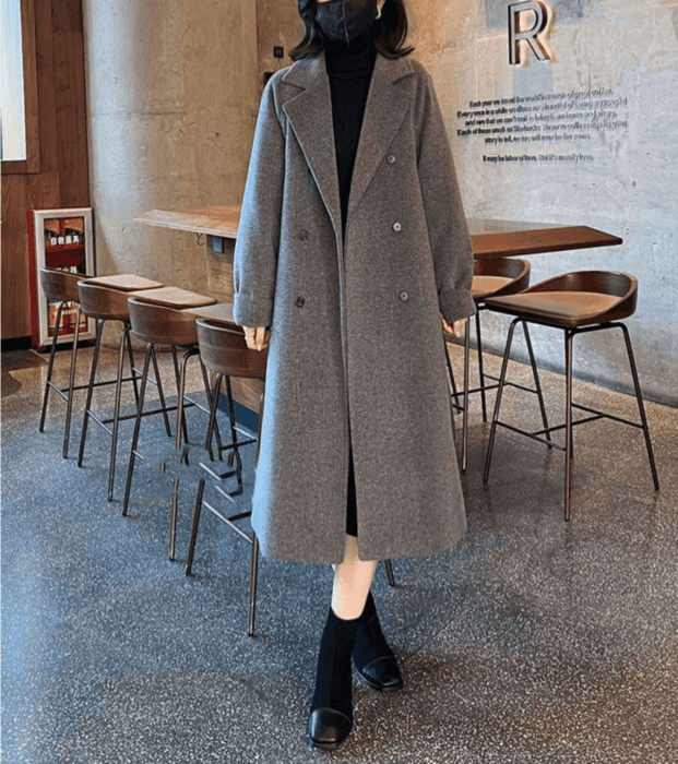骨格ストレート中綿チェスターロングコート