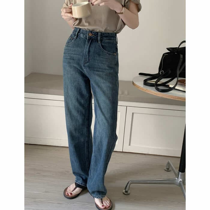骨格ストレートロングストレートデニム