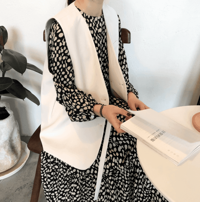 骨格ストレートサイドマークジレ
