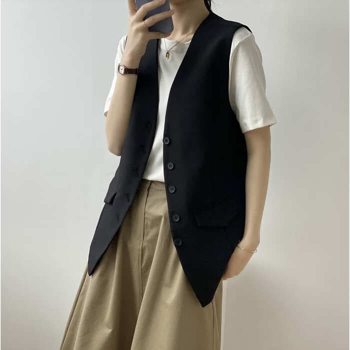 骨格ストレートクラシックジレ