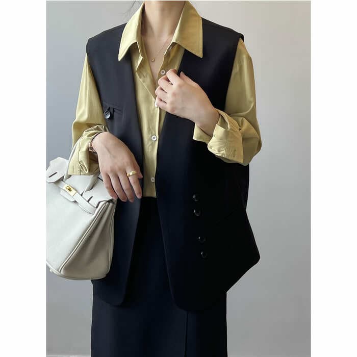 骨格ストレートデザインジレ