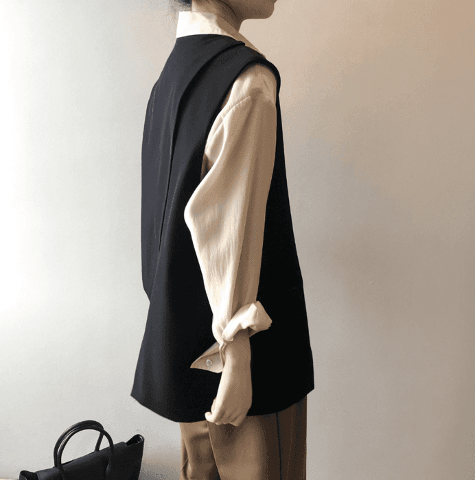 骨格ストレートシンプルジレ