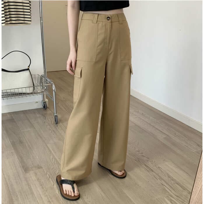 骨格ストレートベーシックカーゴパンツ