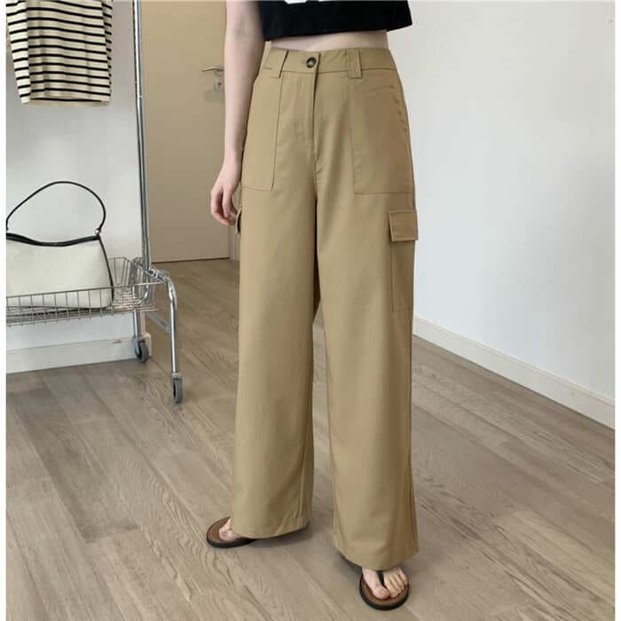 骨格ストレートベーシックカーゴパンツ