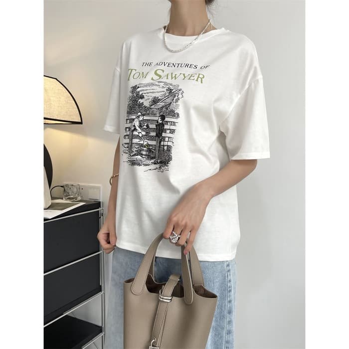 骨格ストレートプリントTシャツ