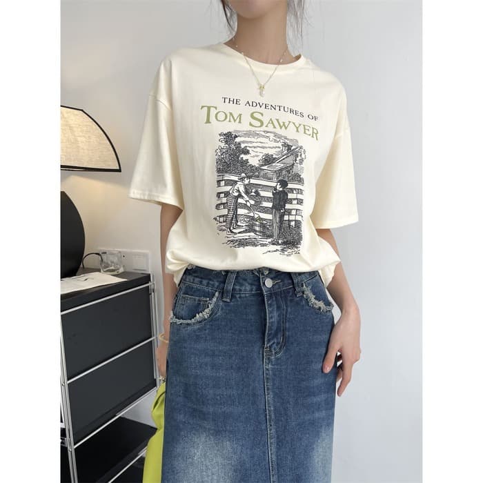 骨格ストレートプリントTシャツ