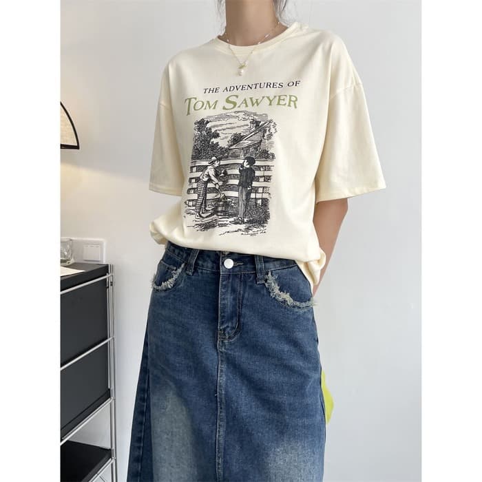骨格ストレートプリントTシャツ